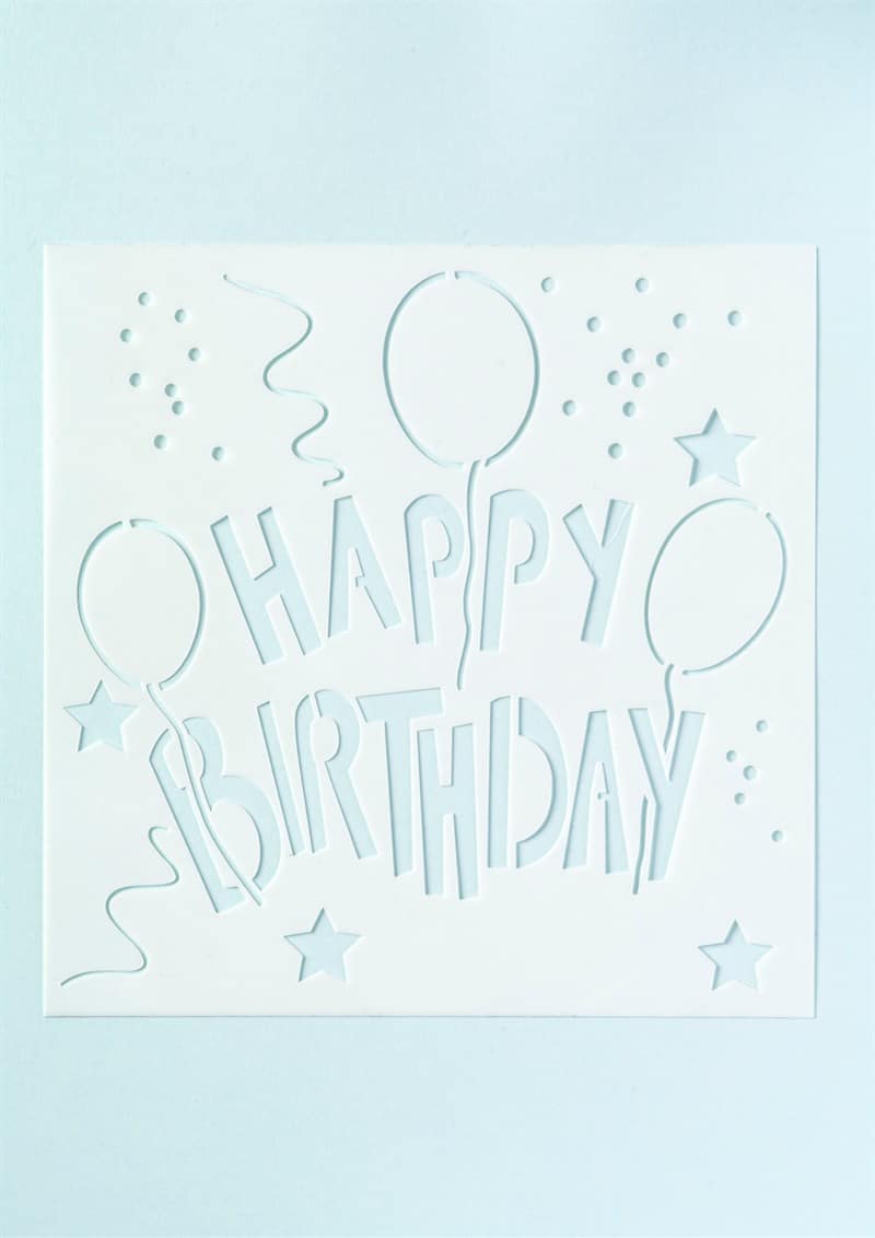 Happy Birthday Stencil Cake CraftCake Craft