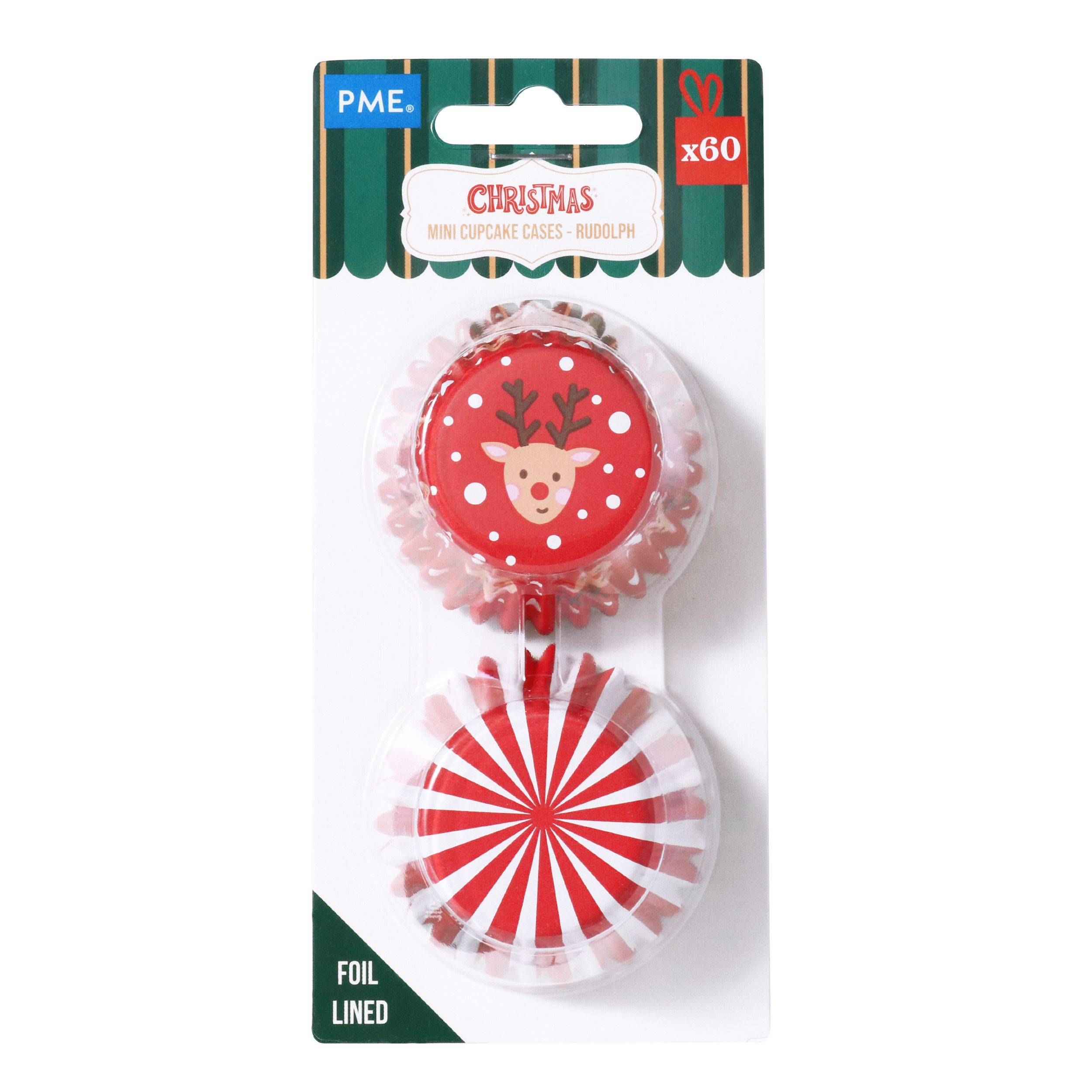 PME Christmas Foil-lined Mini Cupcake Cases – Rudolph