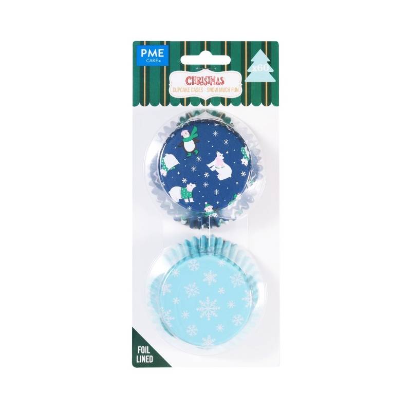 PME Christmas Foil-lined Mini Cupcake Cases – Snowflakes