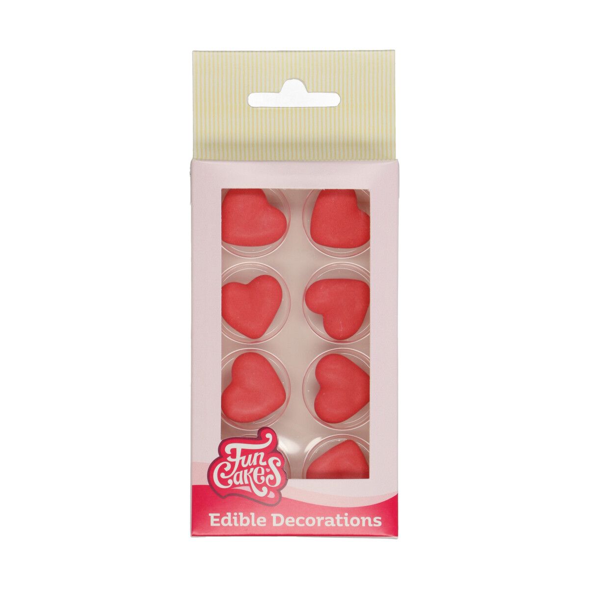 FunCakes Sugar Decorations Heart Red Set of 8