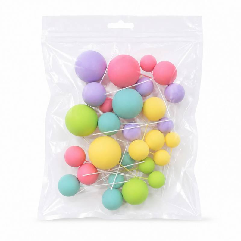 Set of 30 Pastel Mix Ball Toppers