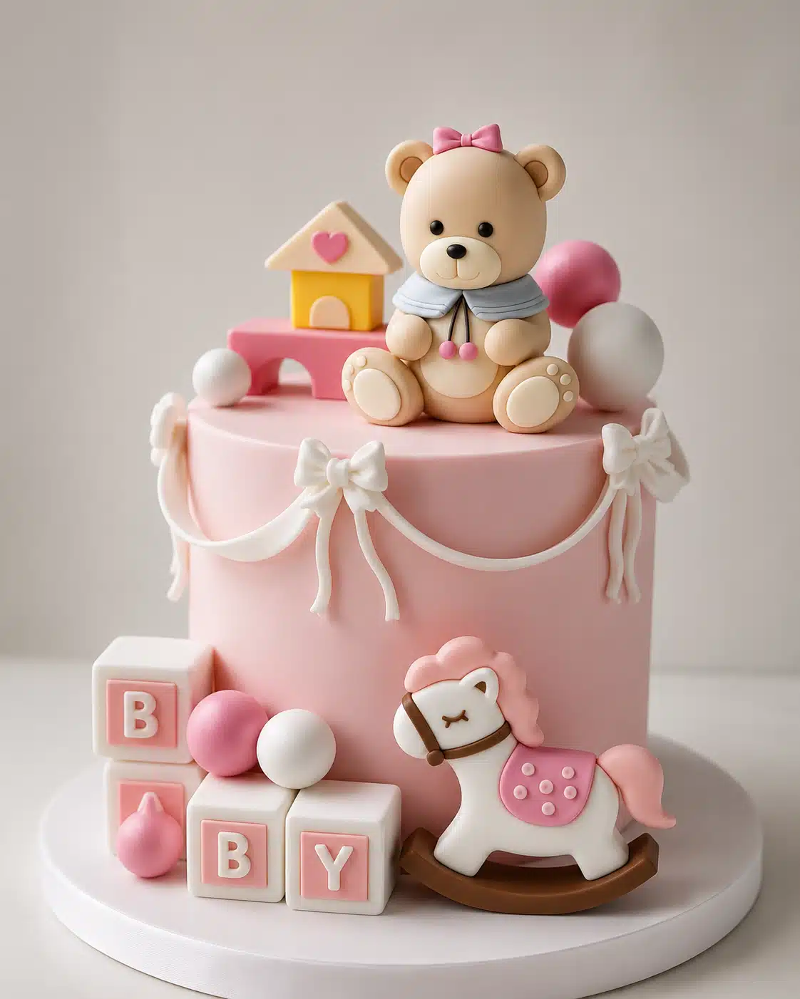 Baby Pink Cake Topper Set of 7