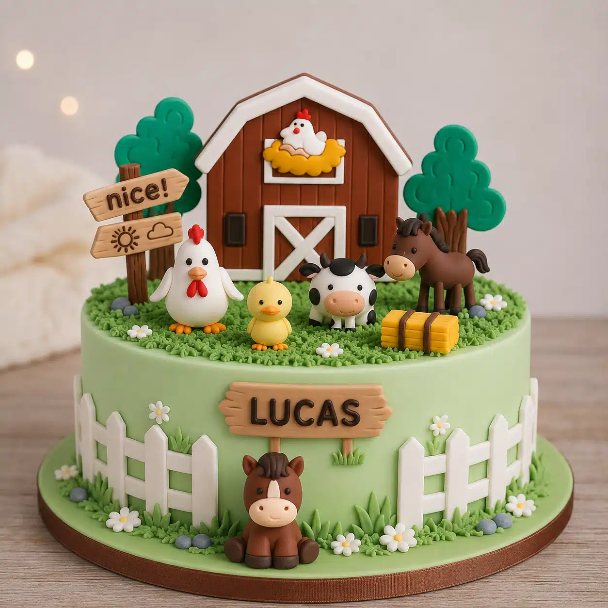 Farm Animals Cake Decoration Set